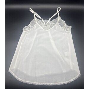 JODIFL Cream Lace Trim Layering Adjustable Straps Cami Tank Top Sz Small NEW